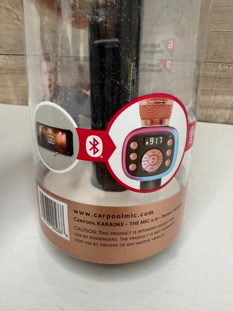 Singing Machine Carpool Karaoke Mic 2.0 - Black/Gold