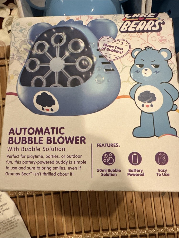 Care Bears Bubble Blower 8.25"H - Blue Grumpy Bear (NEW IN BOX)