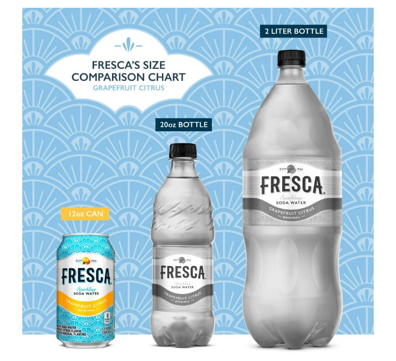 Fresca Grapefruit Citrus Soda Water, 12 Fl. Oz. Cans, 12-Pack