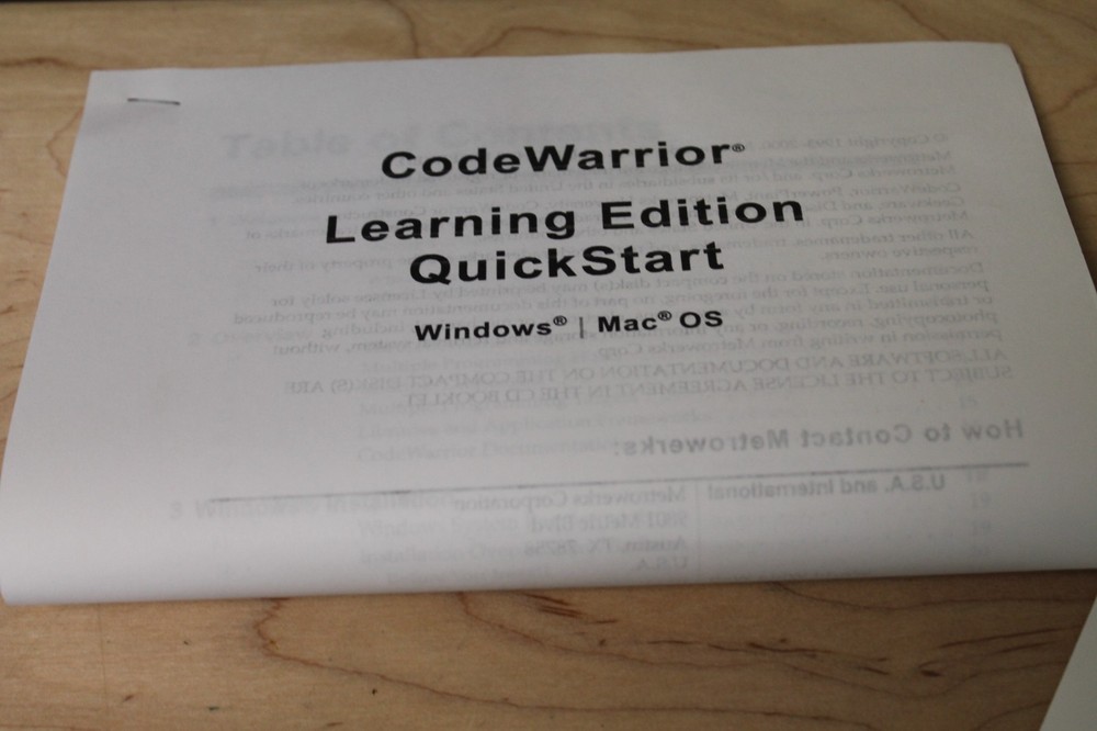 CODE WARRIOR Ver1 Learning Edition C/C++ / JAVA In Original Big Box for PC & MAC