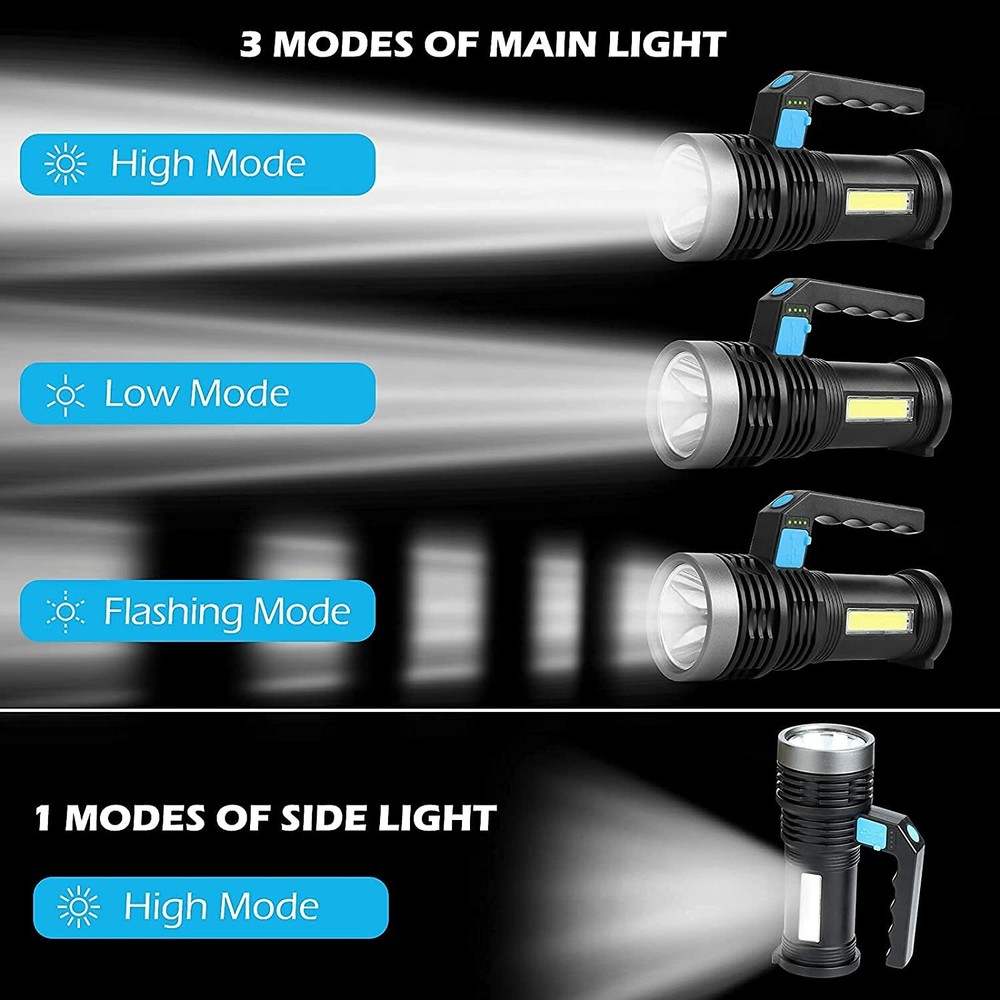 Most Powerful 1200000LM LED Rechargeable Flashlight Tactical Torch Work Light