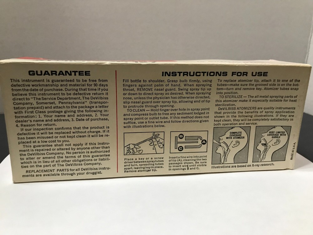 DeVilbiss - Adjustable Tip Glass Bottle Atomizer - Model 127