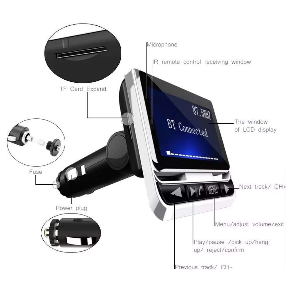 Durable Stereo Bluetooth Wireless FM Radio Transmitter Car Adapter Charger