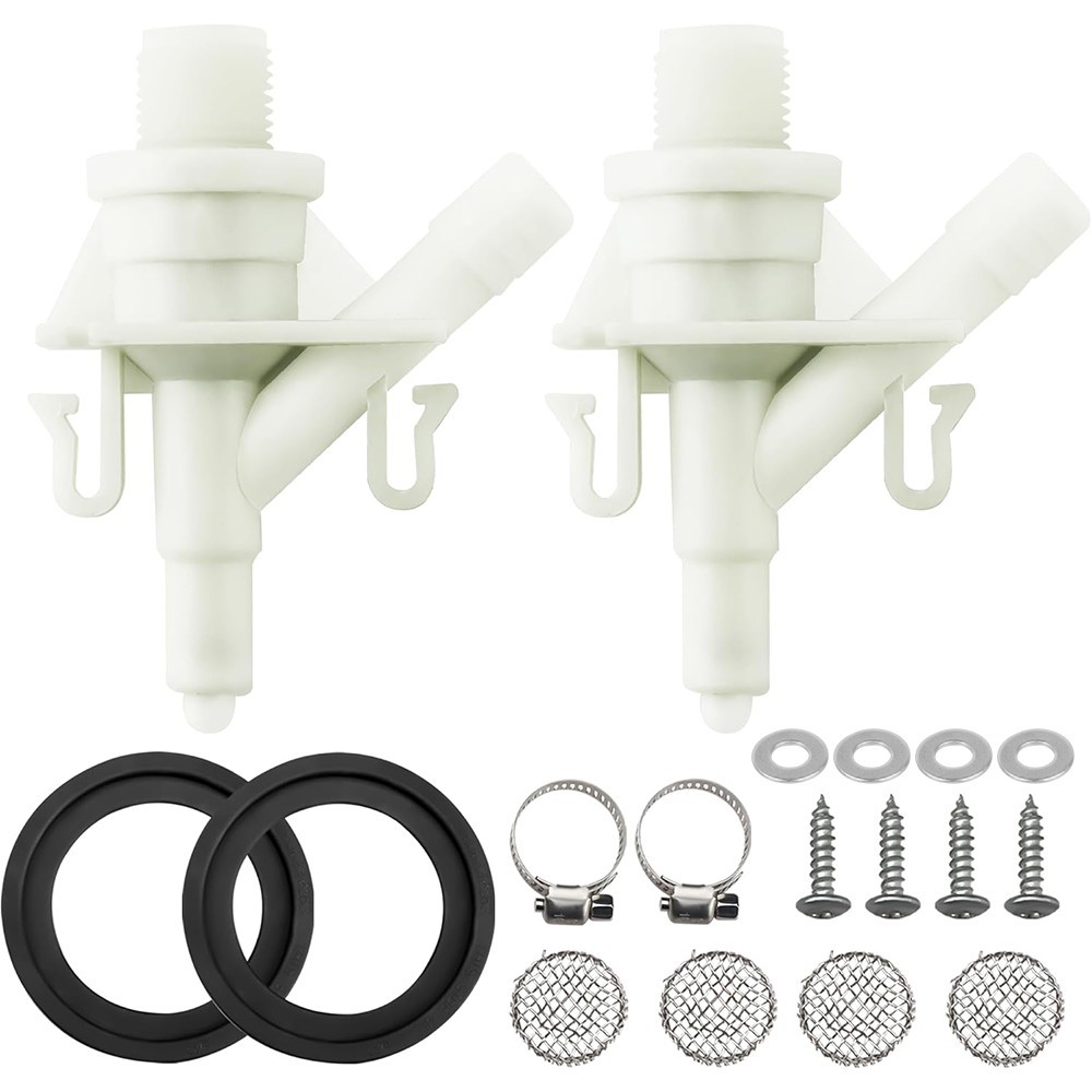 2x Plastic Water Valve Kit For Dometic 300 310 320 Series RV Toilet Repair Flush