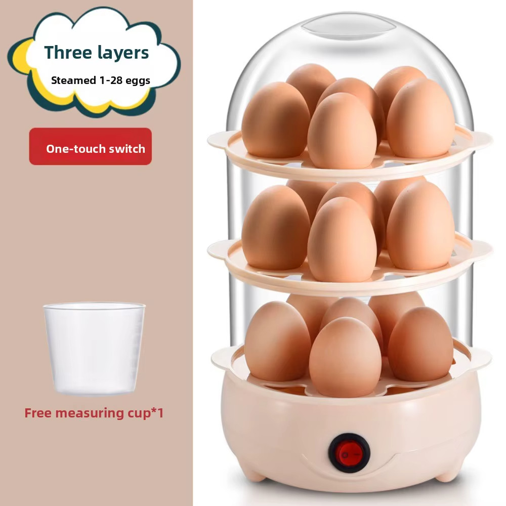 Automatic Power Off Egg Boiler Mini Multi-layer Breakfast Machine with Measuring