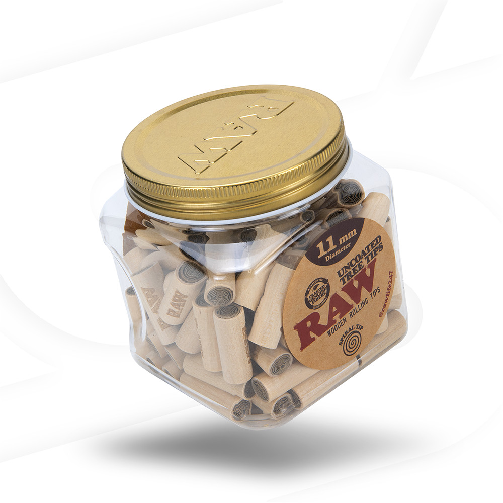 RAW Uncoated Tips 11 mm, Full Jar,  100 units