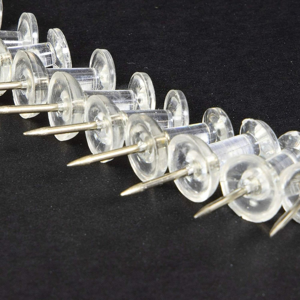 200 Clear Transparent Push Pins - Drawing, Cork Board, Notes, Maps - US SHIP