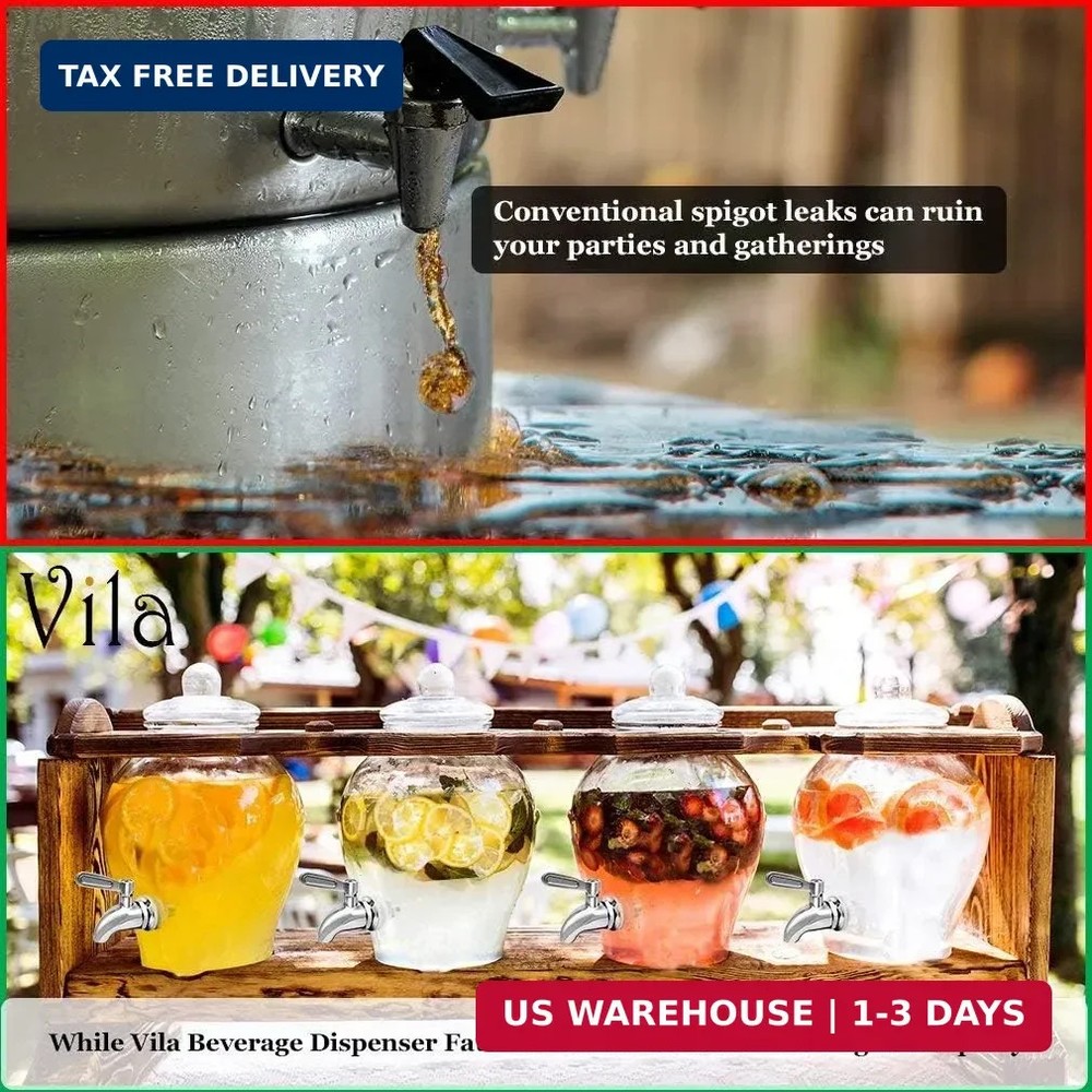 Vila Replacement Spigot for Beverage & Water Dispenser, Stainless Steel No-Rust