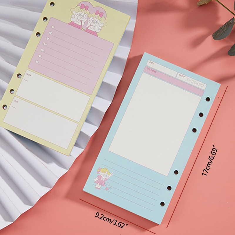 A6 Refill Papers for A6 Loose-leaf Notebook A6 Binder Planner Journal 80 Sheets