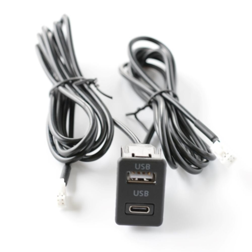 Car for DASH Mount USB+TYPE-C Port Panel Interface Extension 145cm Cable