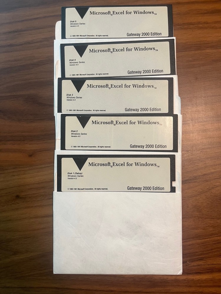 Microsoft Excel for Windows 4.0 5.25" Floppy Disk Lot (UNTESTED)