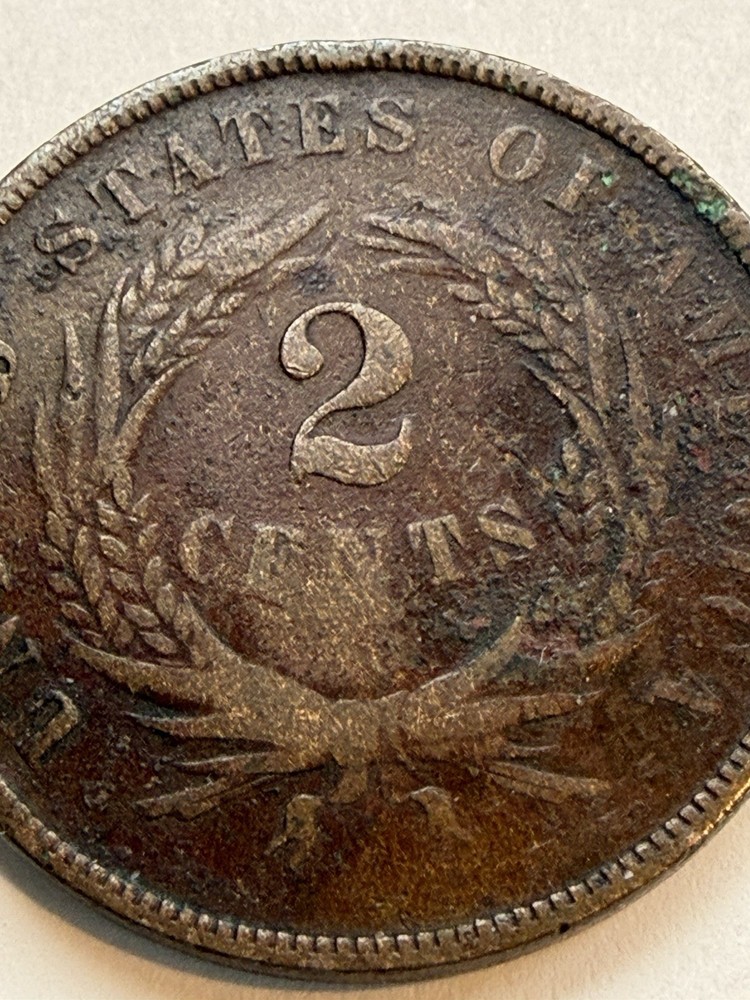 1868 Two Cent 2C USA Coin