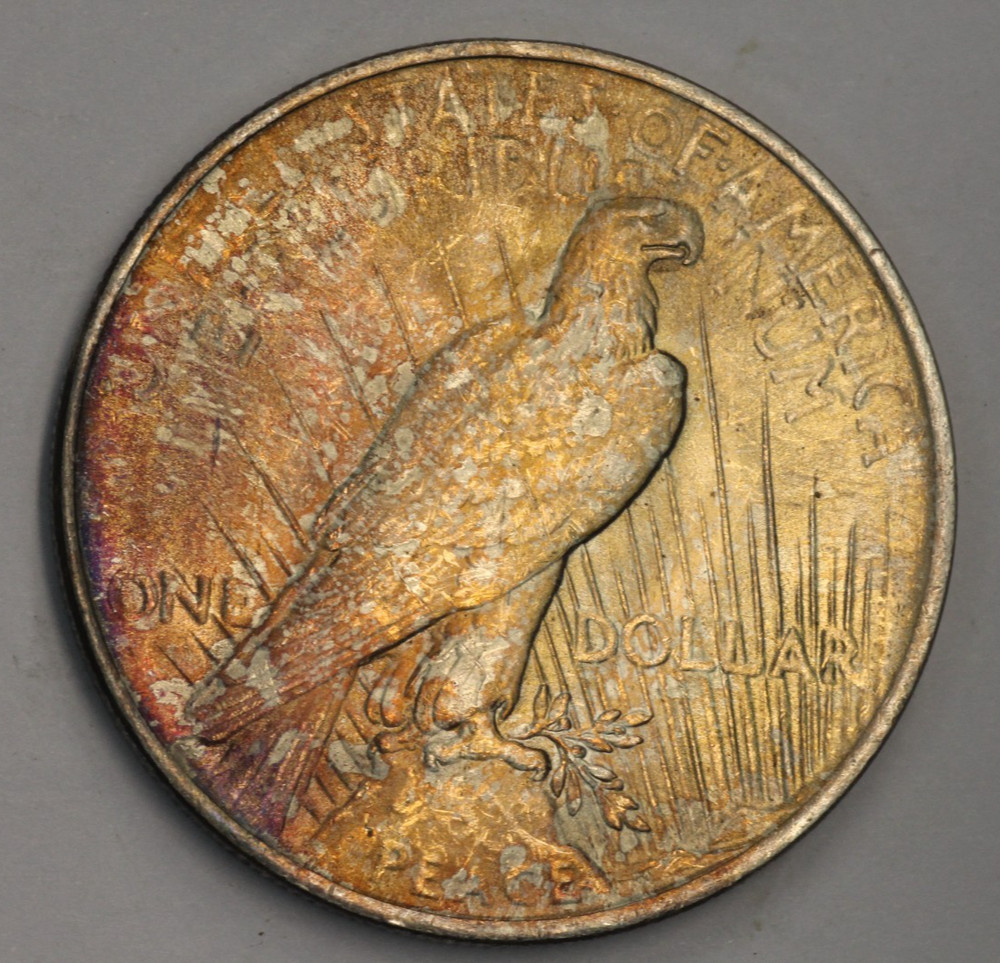 1922 Peace Silver Dollar -  - Beautiful Rainbow Toned