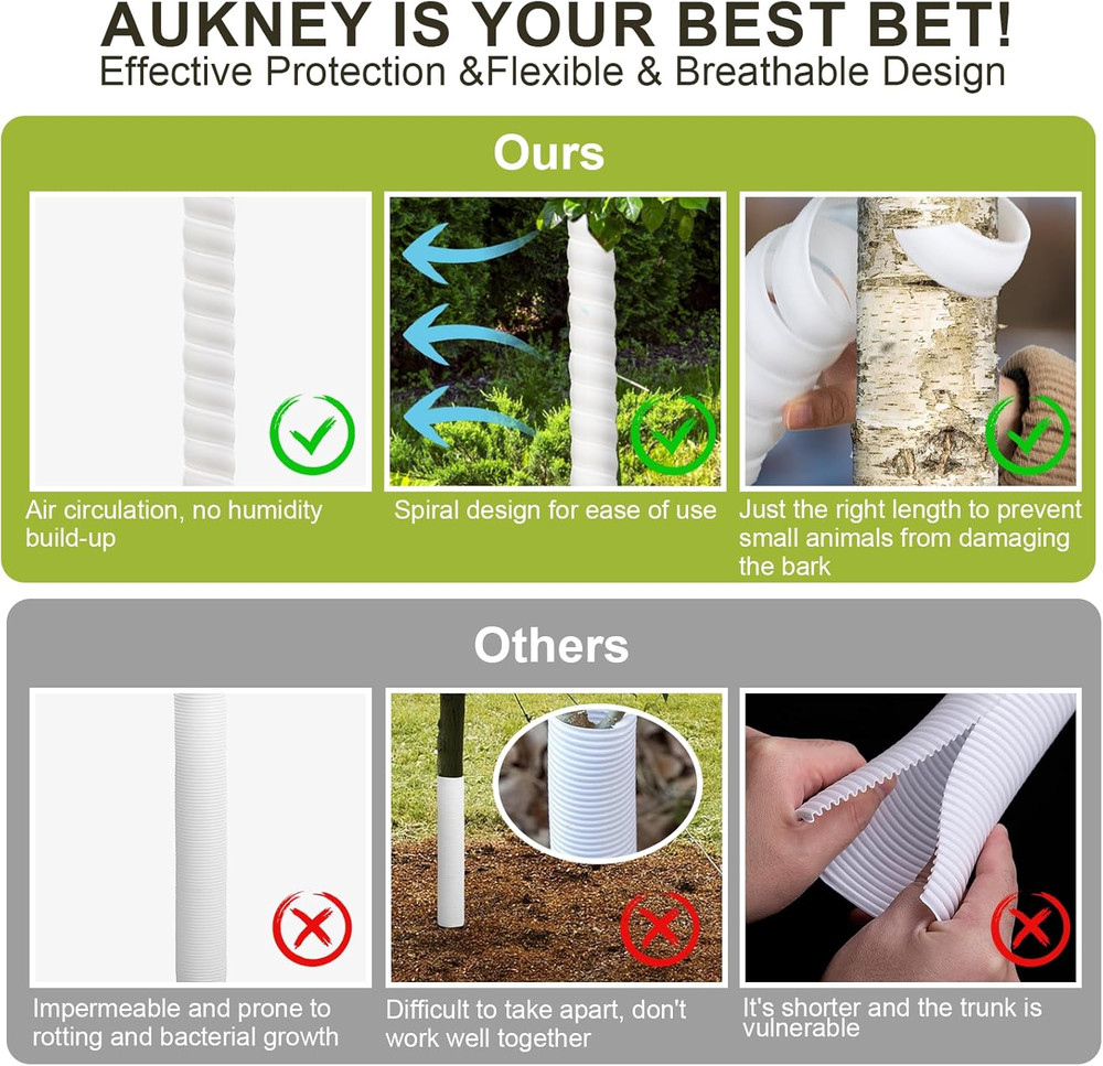 4/6/8 Pcs Tree Trunk Protector-2 Size Plastic Spiral Tree Guard Tree Trunk Prote
