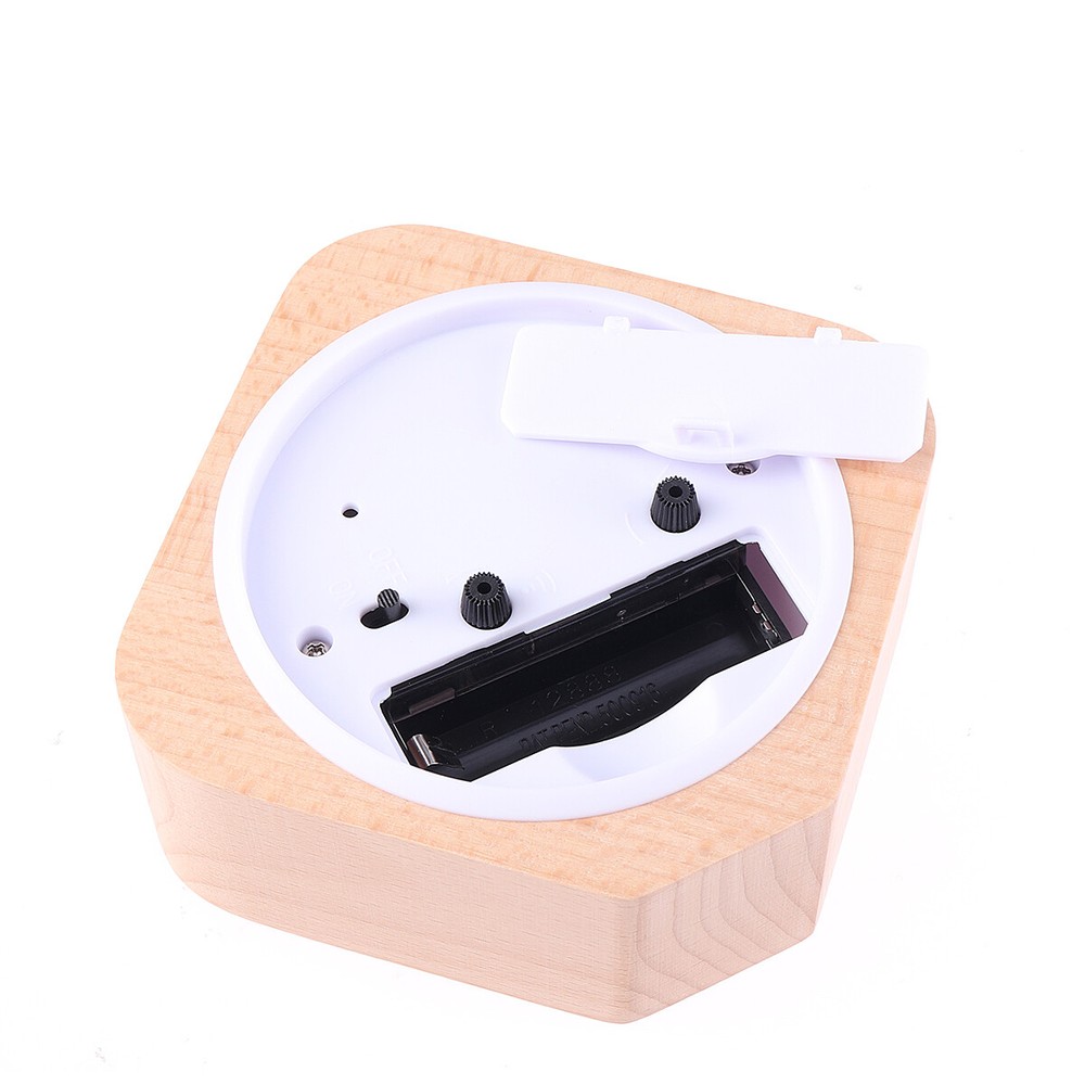 Digital LED Pointer solid Wooden Alarm Clock for Bedroom Table Decoration