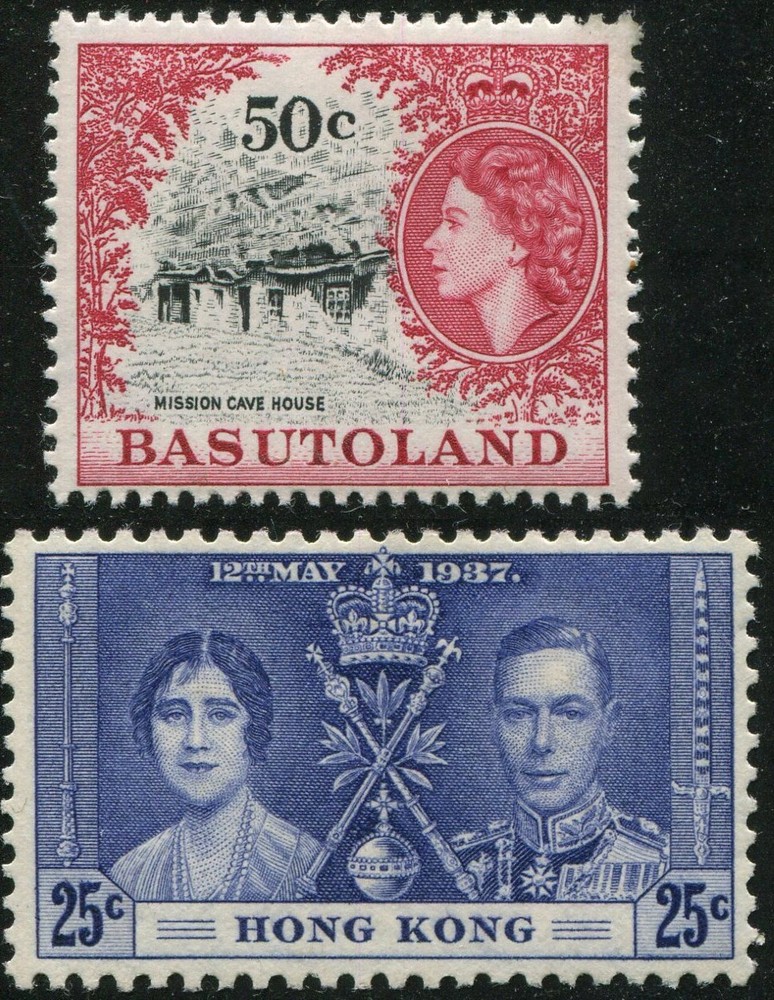 British Commonwealth Basutoland Hong Kong Postage Stamps Mint LH