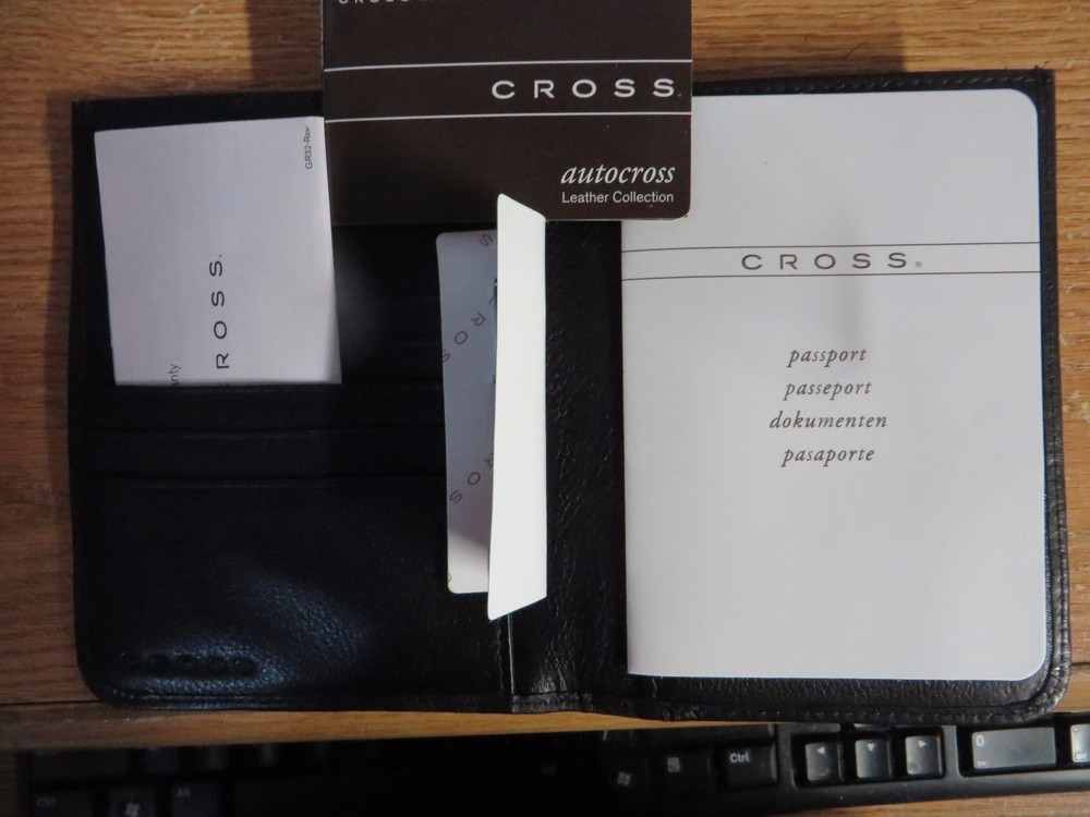 Cross Black Pebbled Leather Passport Wallet