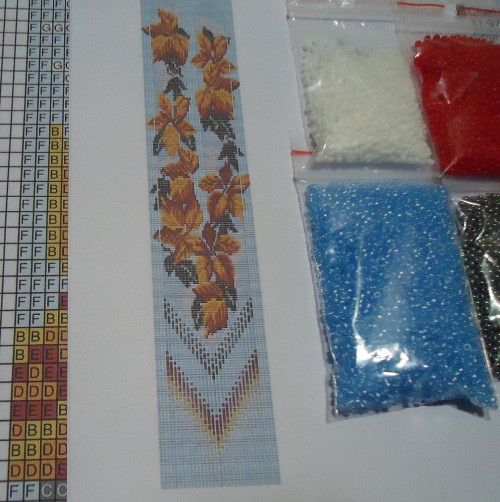Kit for making a necklace gerdan. Beading Loom Pattern. #C24