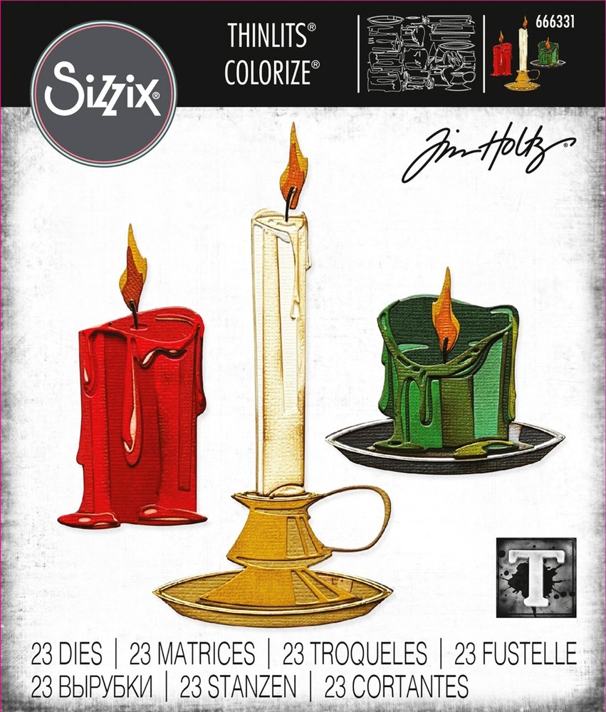 Sizzix Thinlits Colorize Candle Shop 23pc #666331 Retail $34.99 Tim Holtz NEW