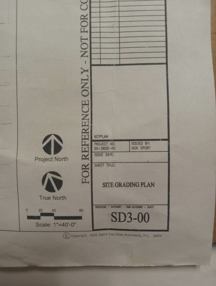 Yankee Stadium 2005 Site Grading Plan ("Blueprint")