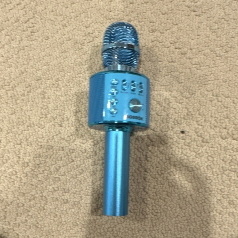 BONAOK Blue Bluetooth Wireless Karaoke Microphone with Volume & Echo Controls
