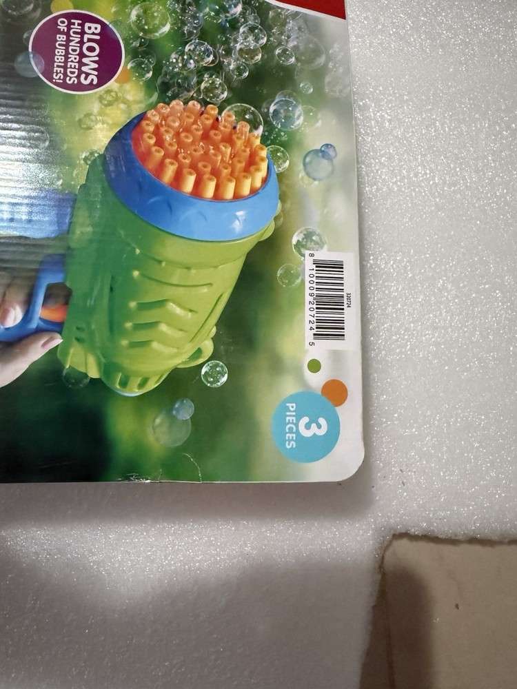 Play Day Bubble Barrage Blaster 3 Pieces Includes 4oz Solution & Drip Tray