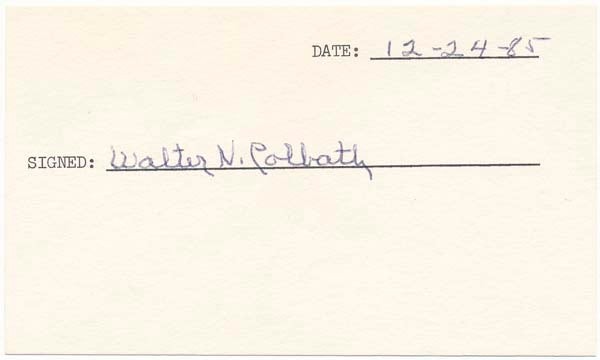 Walter N COLBATH / Signature Signed