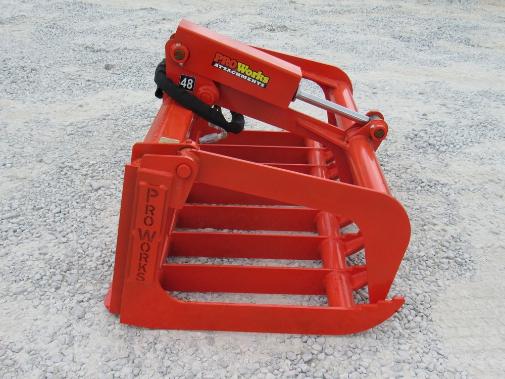 48" Root Grapple and 42" Long Pallet Forks Quick Attach Attachment Combo Package