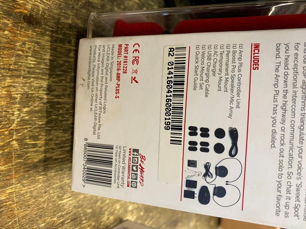 Uclear AMP Bluetooth Helmet Audio System Motorcycle Dual Headset Boost Speaker