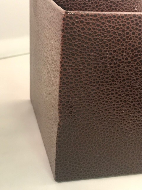 Martha Stewart Shagreen Pencil Cup Home Office stack+fit - Brown