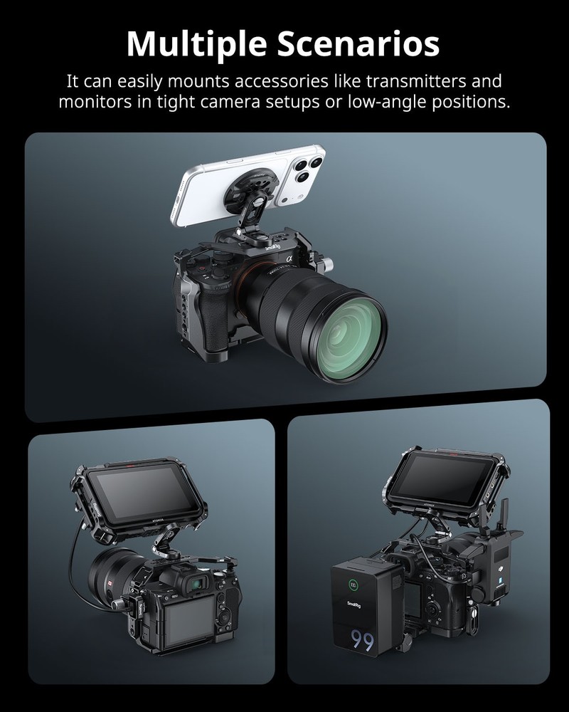 SmallRig Foldable Mini L-Shaped Mount Plate for Transmitters, Monitors