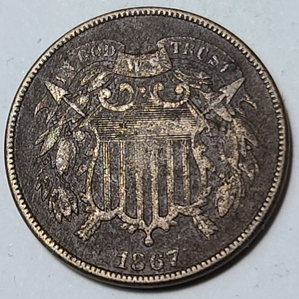 1864 Circulated Two 2 Cent Piece DT44*