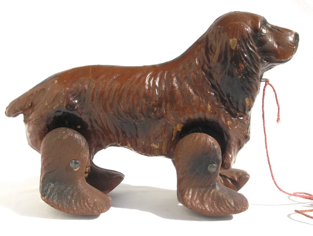 Vintage Noma Brown Dog Pull Toy Composite Material