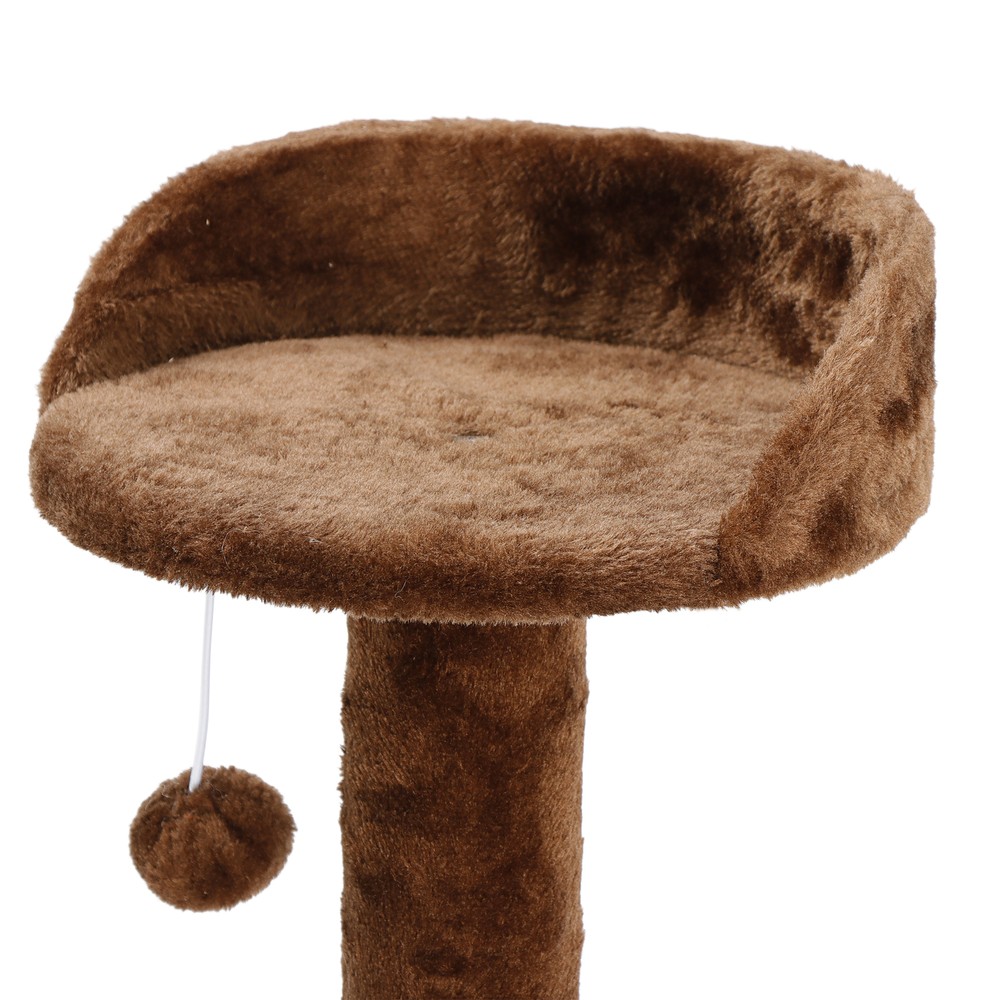 53" Sturdy Cat Tree Tower Activity Center Brown Playing House Condo For Rest