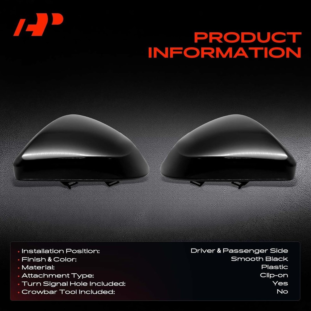 A-Premium 2 PCS Driver and Passenger Side Rearview Mirror Covers Caps - Compatib