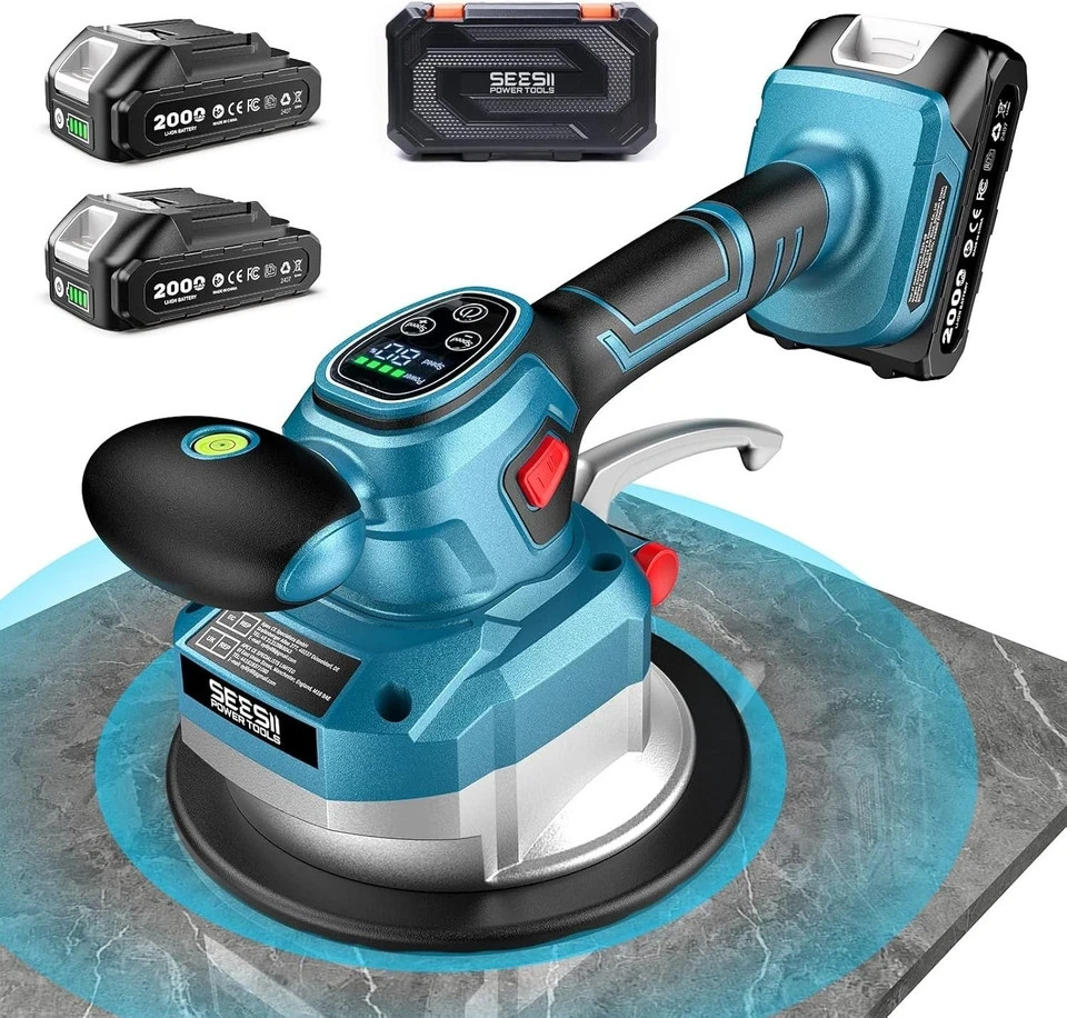 10-Hour Battery Tile Vibration Tool with 145mm Suction: Reliable and Versatile