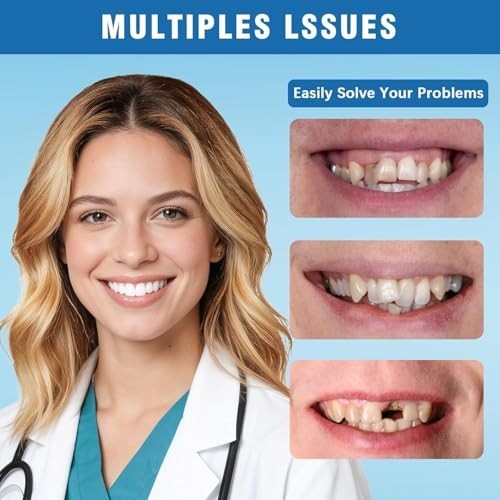 Moldable False Teeth Silicone Dentures Upper Lower Veneers Set 1PC