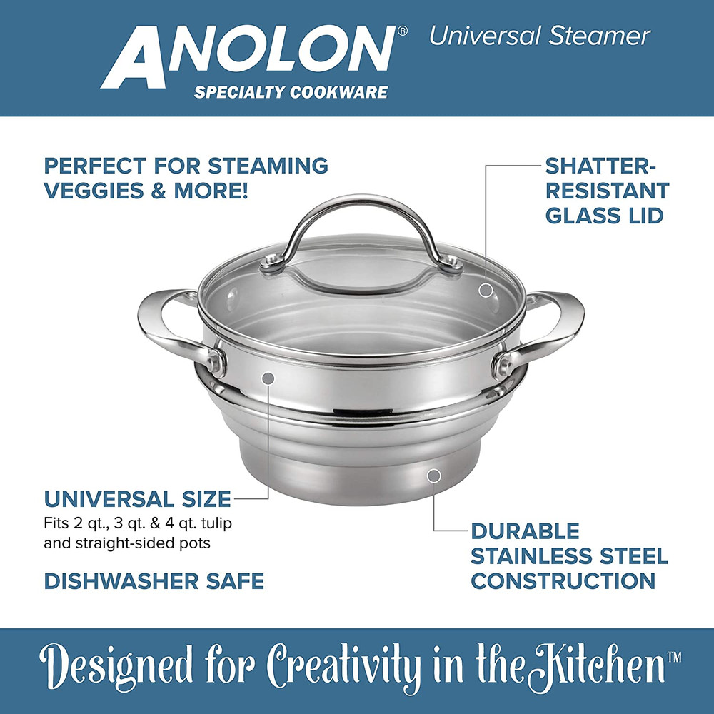 Classic Stainless Steel Universal Covered Steamer Insert