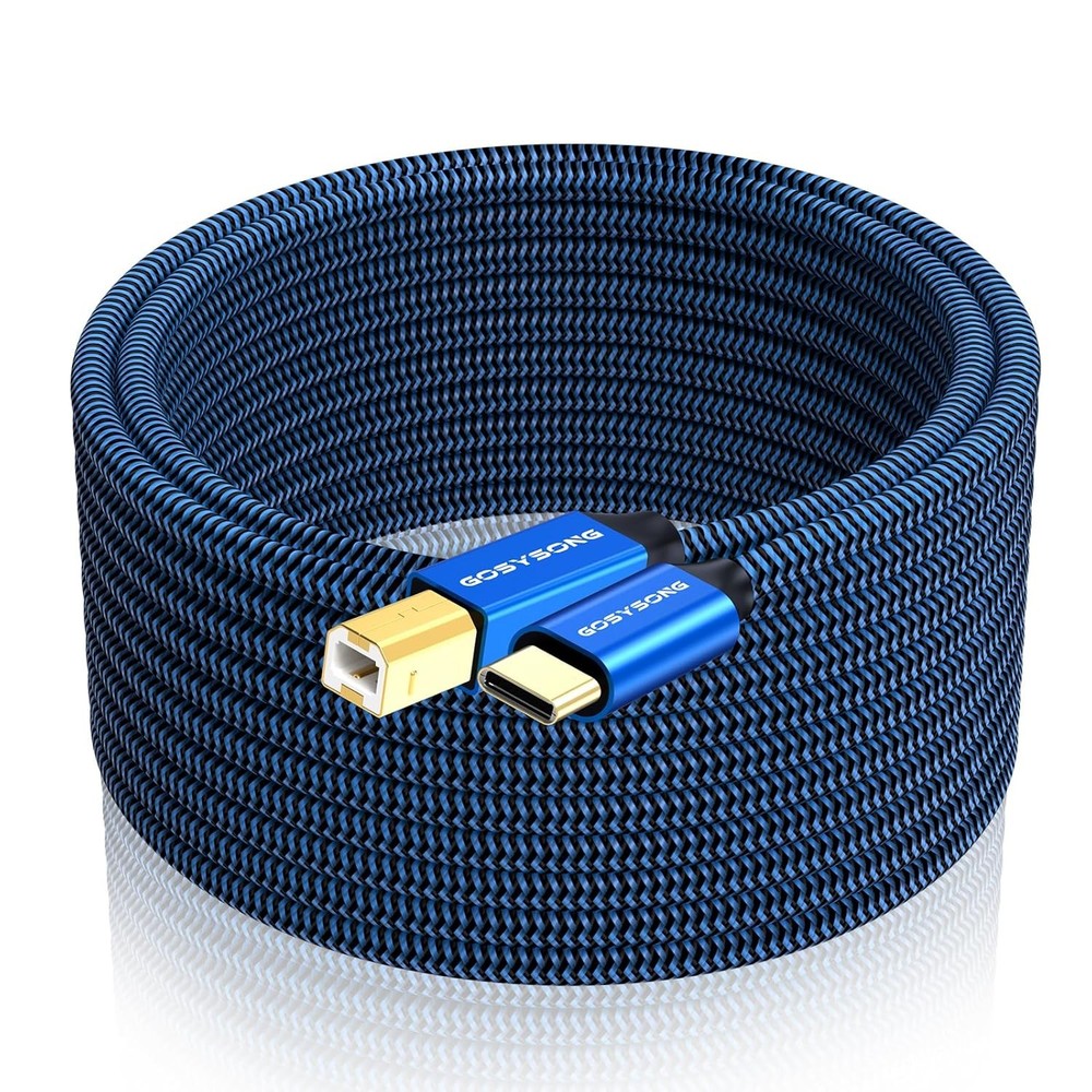 USB C Printer Cable 10ft, High Speed C to B Cord Blue