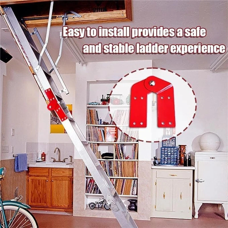 2Pcs Attic Ladder Hinge Pull Down Stair Parts Replacement Kit