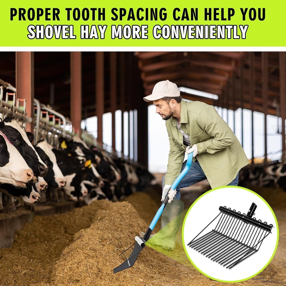2 Pcs Metal Fork Head Manure Pitch Fork Replacement Head Horse Rake Bulk ...