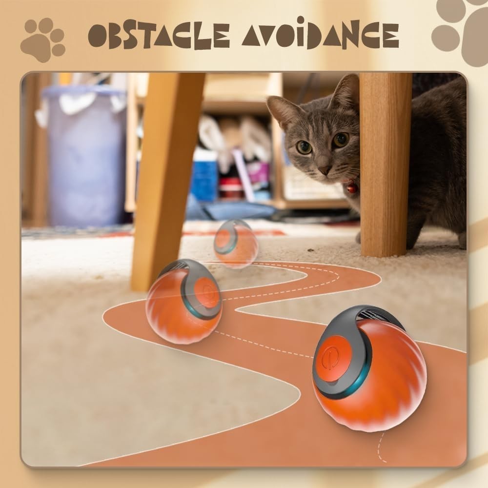 Smart Interactive Cat Toy Ball – Automatic Self-Rolling Motion Play for Cats