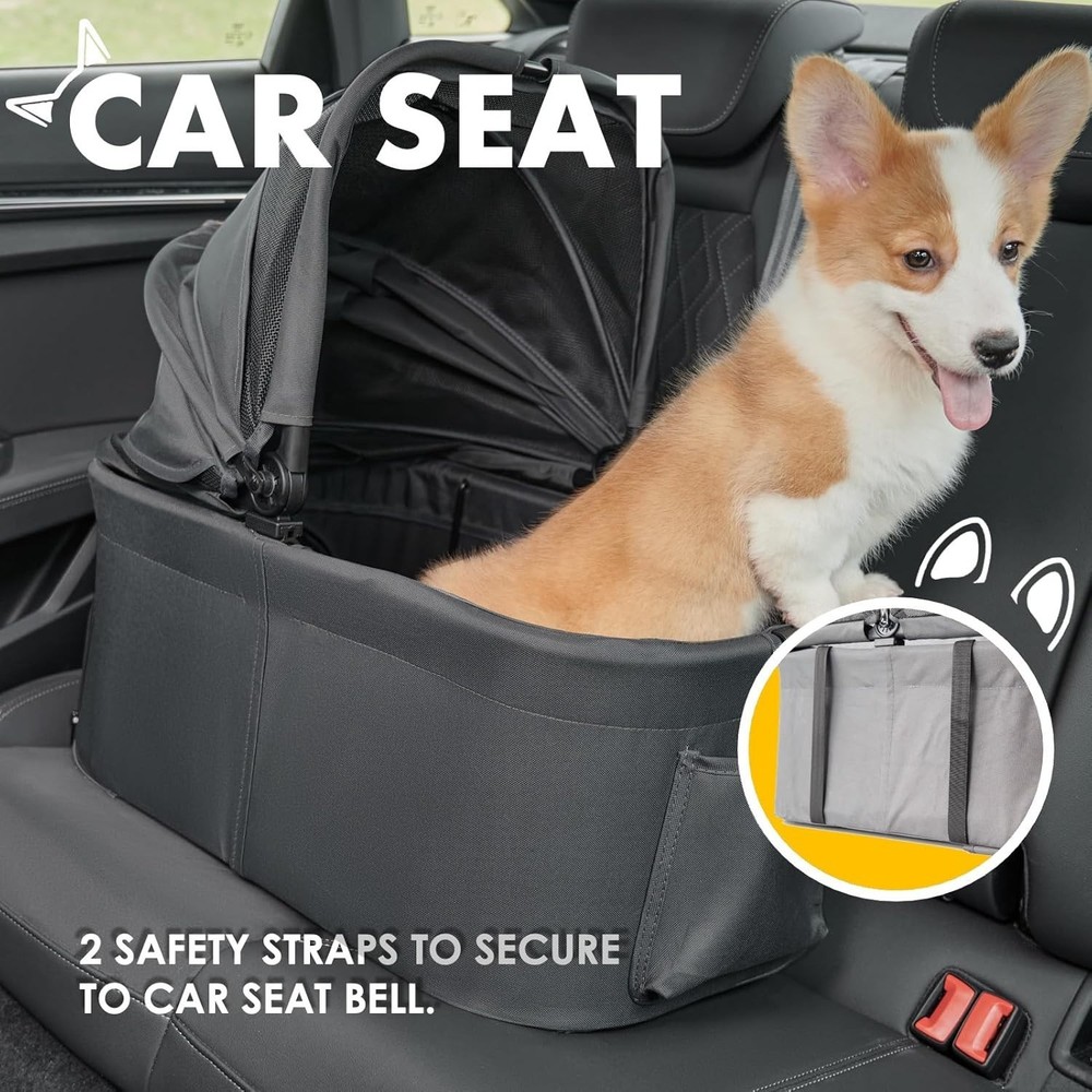 Luxury 3-in-1 Pet Stroller: Waterproof & Foldable with Sun Protection Features