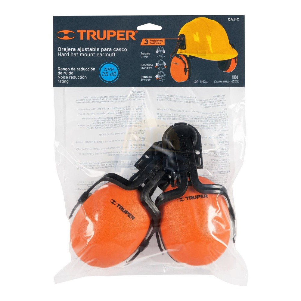 Truper OAJ-C Adjustable earmuff for helmet