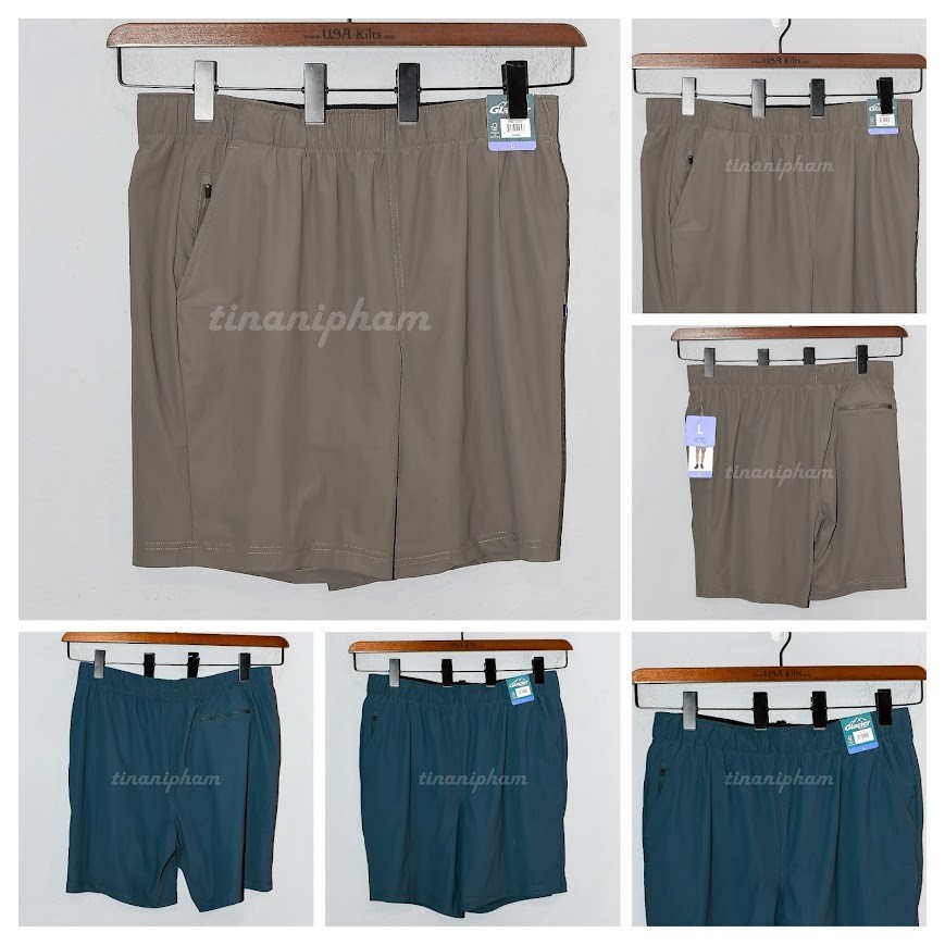 Glacier Men's Performance Shorts -Brown , blue