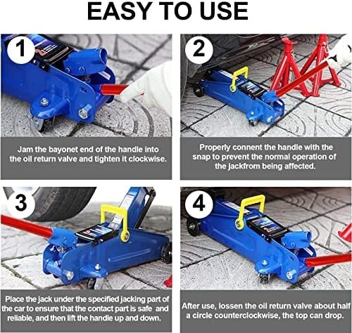 Horizontal Hydraulic Jack Handle 2 Ton Jack Handle Replacement with Rubber....
