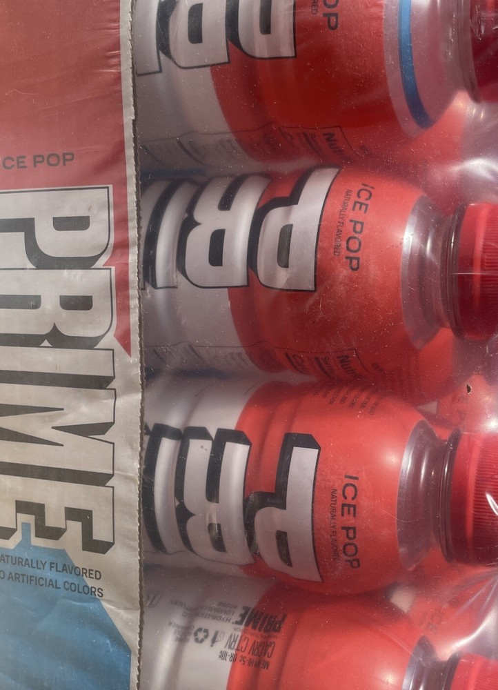 PRIME Hydration Drink Print Error RED WHITE & BLUE "ICE POP"  🔴⚪🔵 16.9oz 500ml