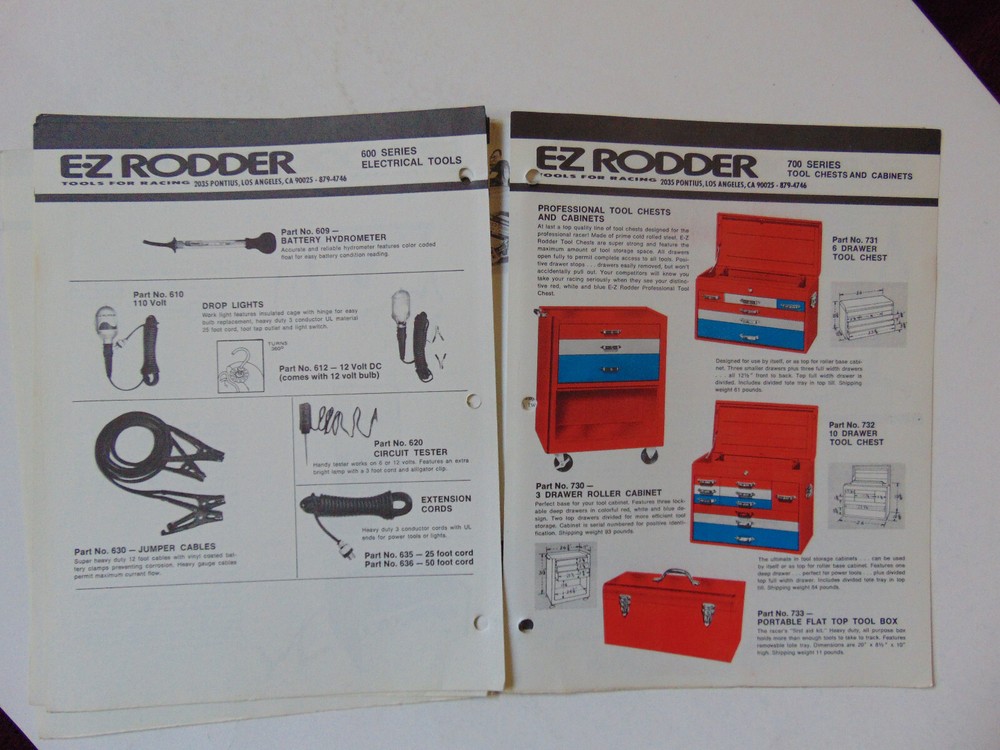 Vintage Original 1970s E.Z Rodder Race Tools Catalog