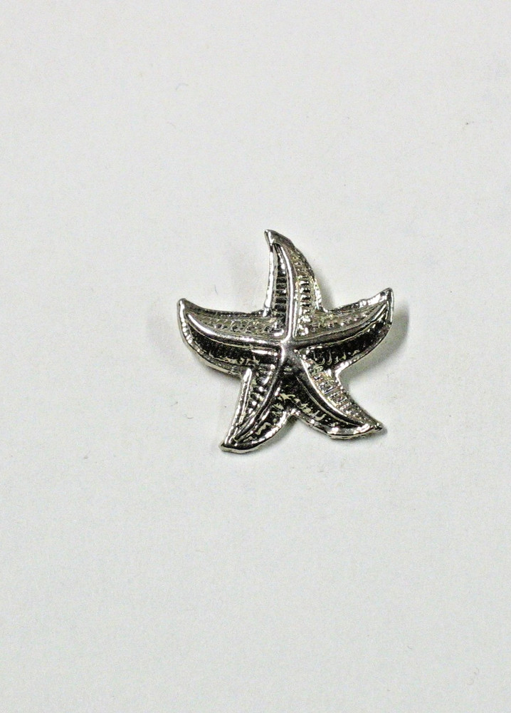 Vintage Silver Tone Starfish Lapel Hat Pinback