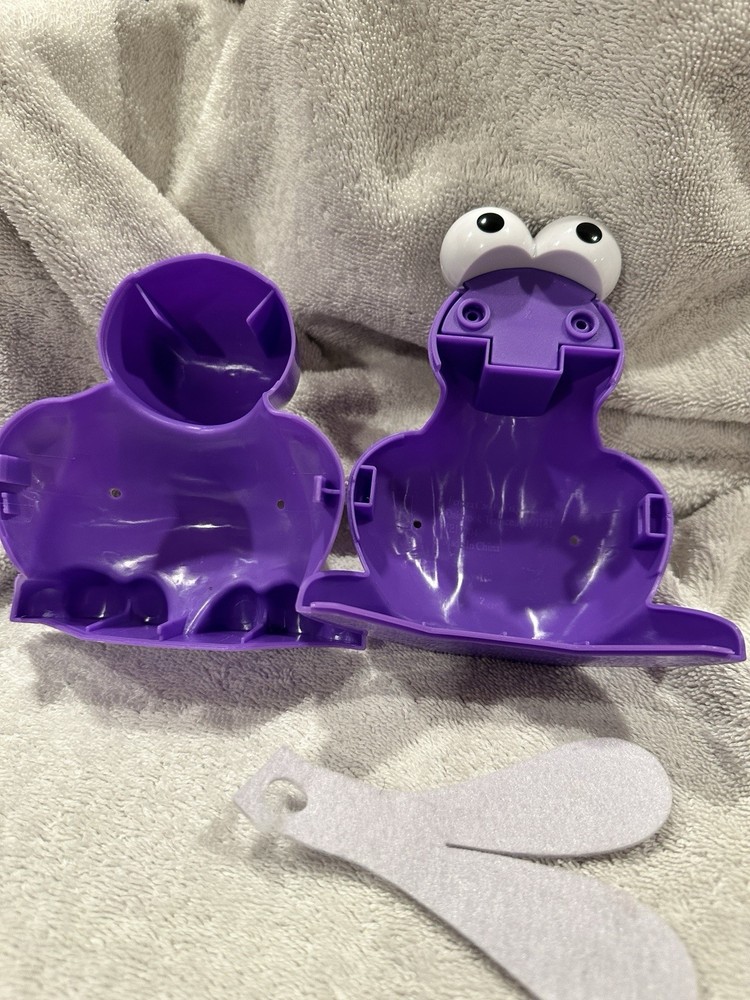 Big Nerds Purple Plastic Nerd Candy Container Easter Bunny Felt Ears Empty
